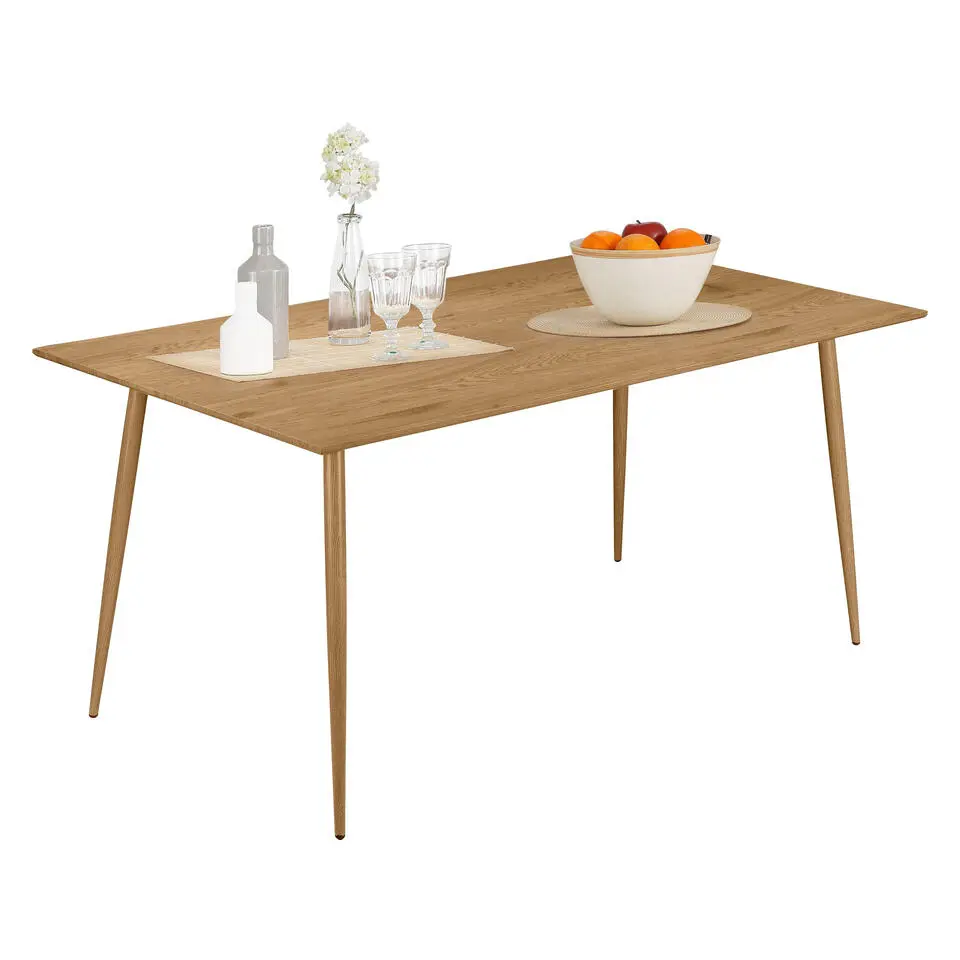 Monza - Eettafel 160x90 cm voor 8 in eiken MDF
