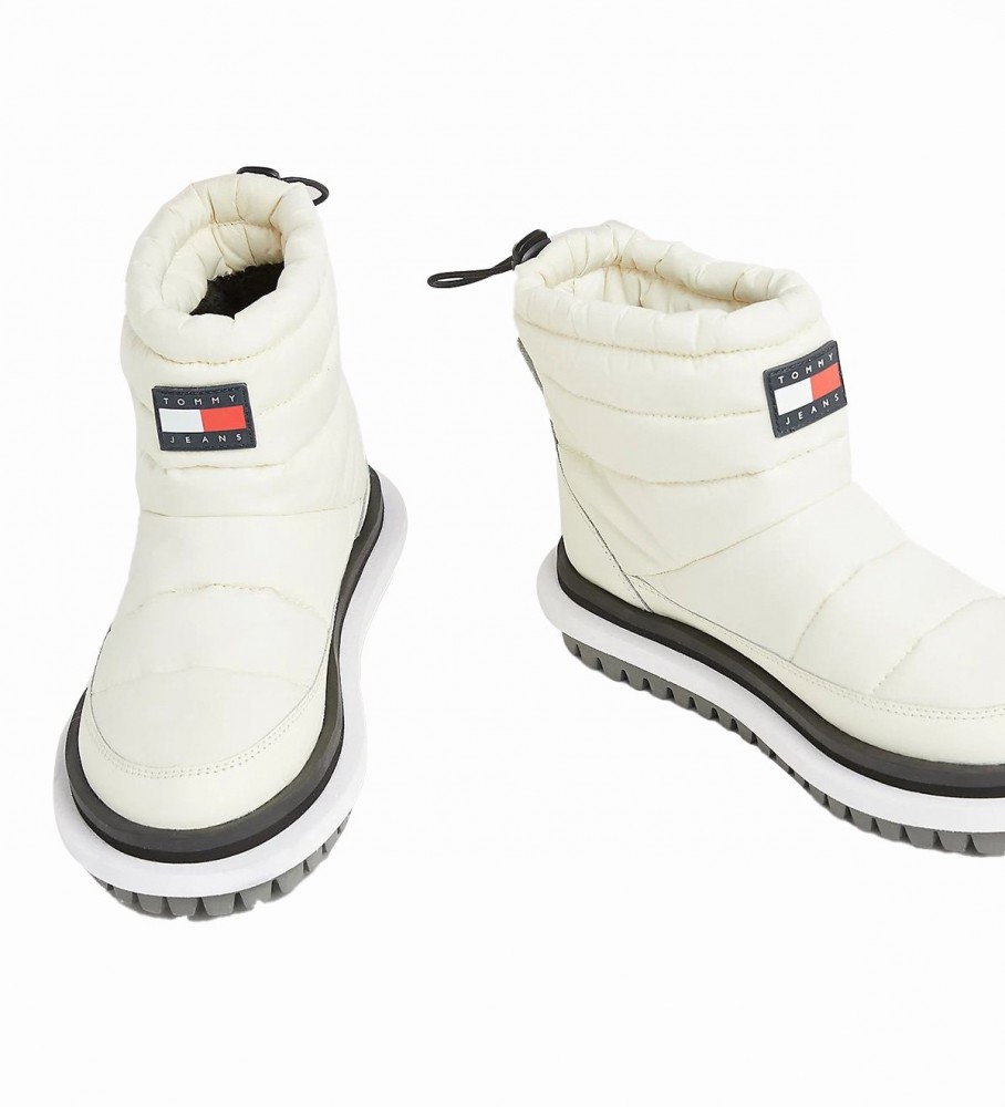 Botas de cano curto Tommy Jeans Recycled Matelassadas Brancas