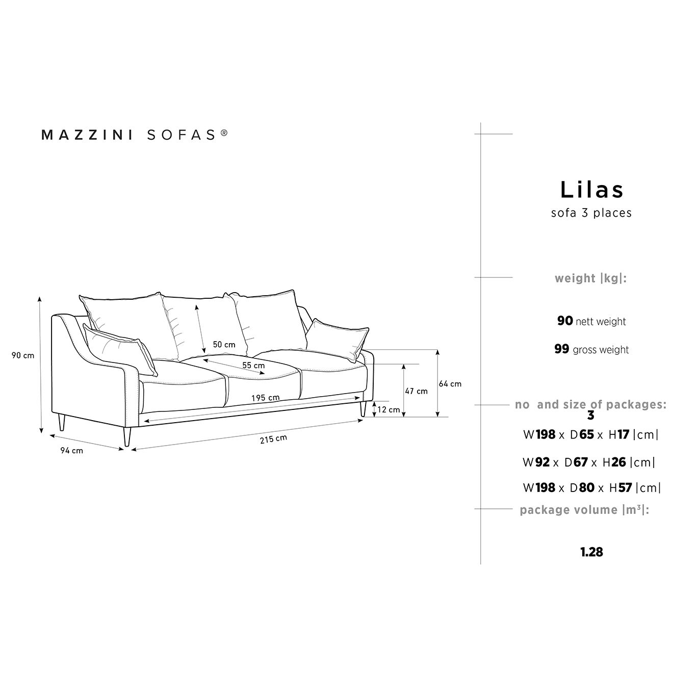 Mazzini Sofas Canapé Convertible avec Coffre en Velours Freesia gris clair - 215x94x90 cm