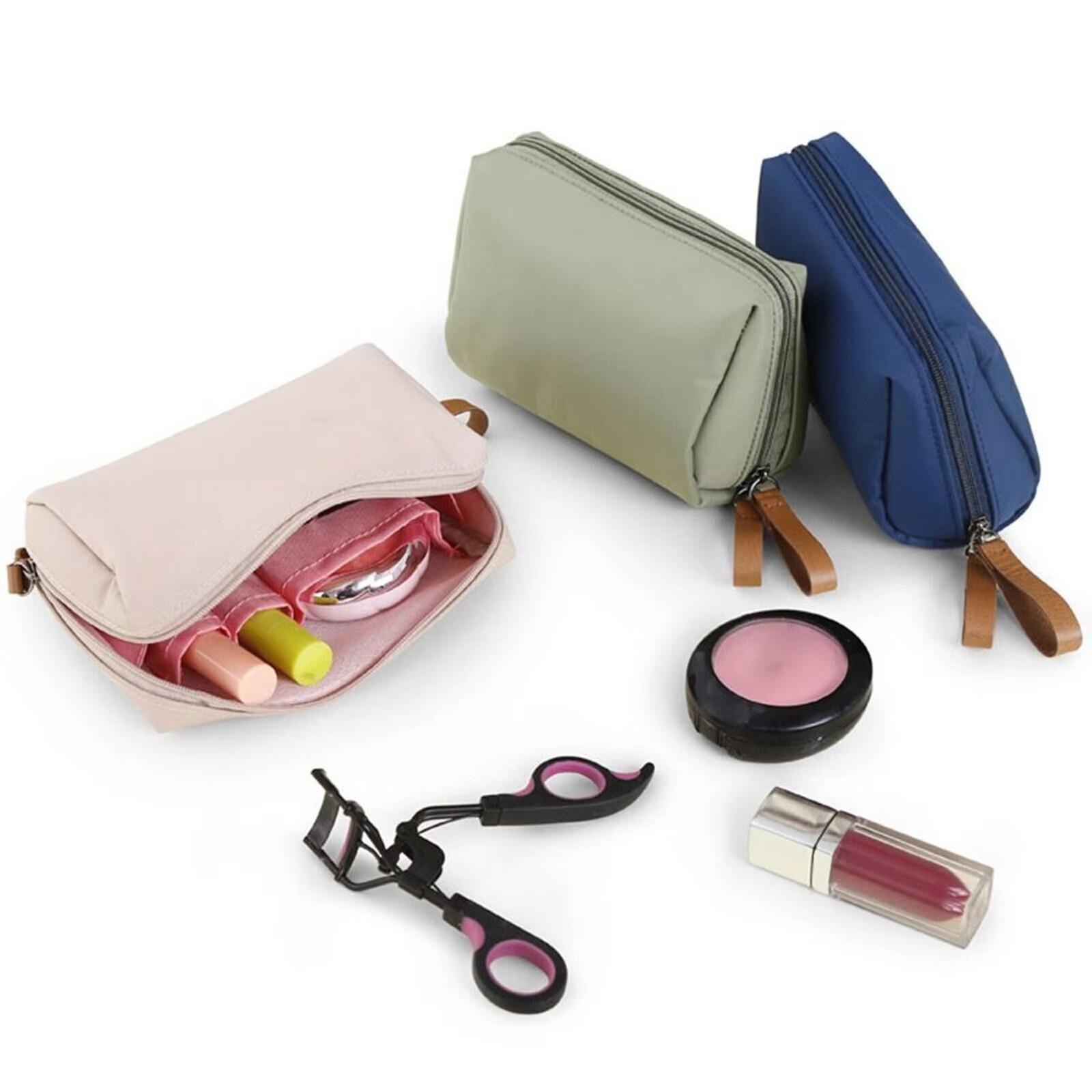 (16x10cm) Kosmetik Make Up Tasche Necessaire Organizer Bag mit Reissverschluss - Rosa