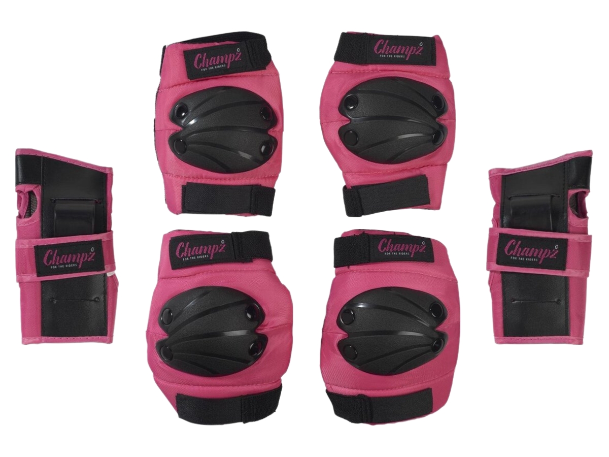 Champz Skate Bescherming Set voor Kinderen Roze/Zwart