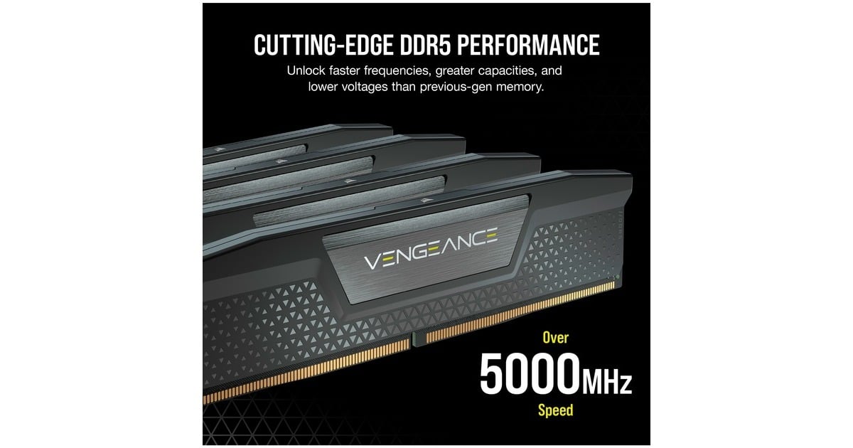 Corsair32 GB DDR5-6400 Kit werkgeheugen  (Zwart, CMK32GX5M2B6400C32, Vengeance, XMP)