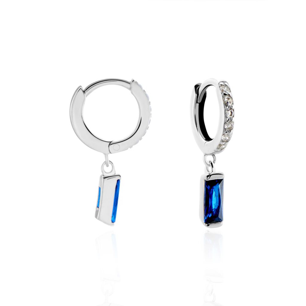 Créoles Argent Blanc Irenion Oxydes De Zirconium