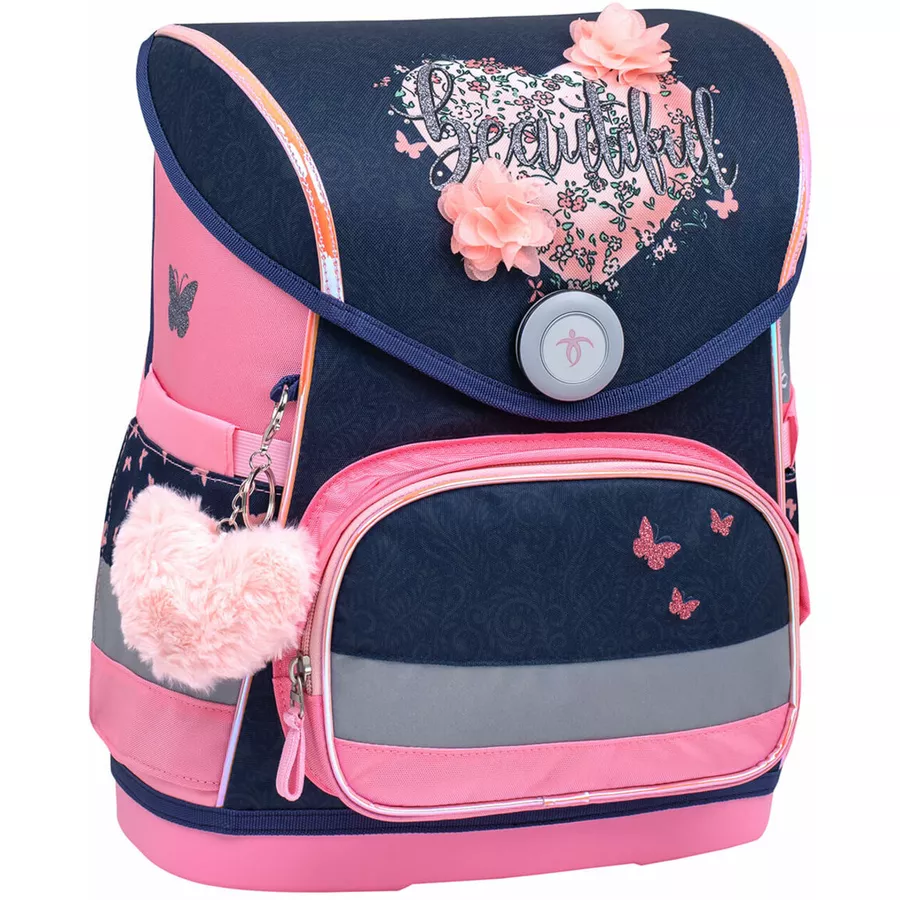 Belmil Schulranzen Compact Schulranzen Set 5-teilig mit Brustgurt Beautiful Flowers