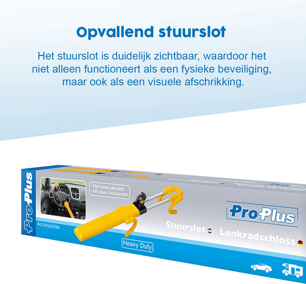 ProPlus Heavy Duty verstelbare stuurslot - 19-31,5 cm
