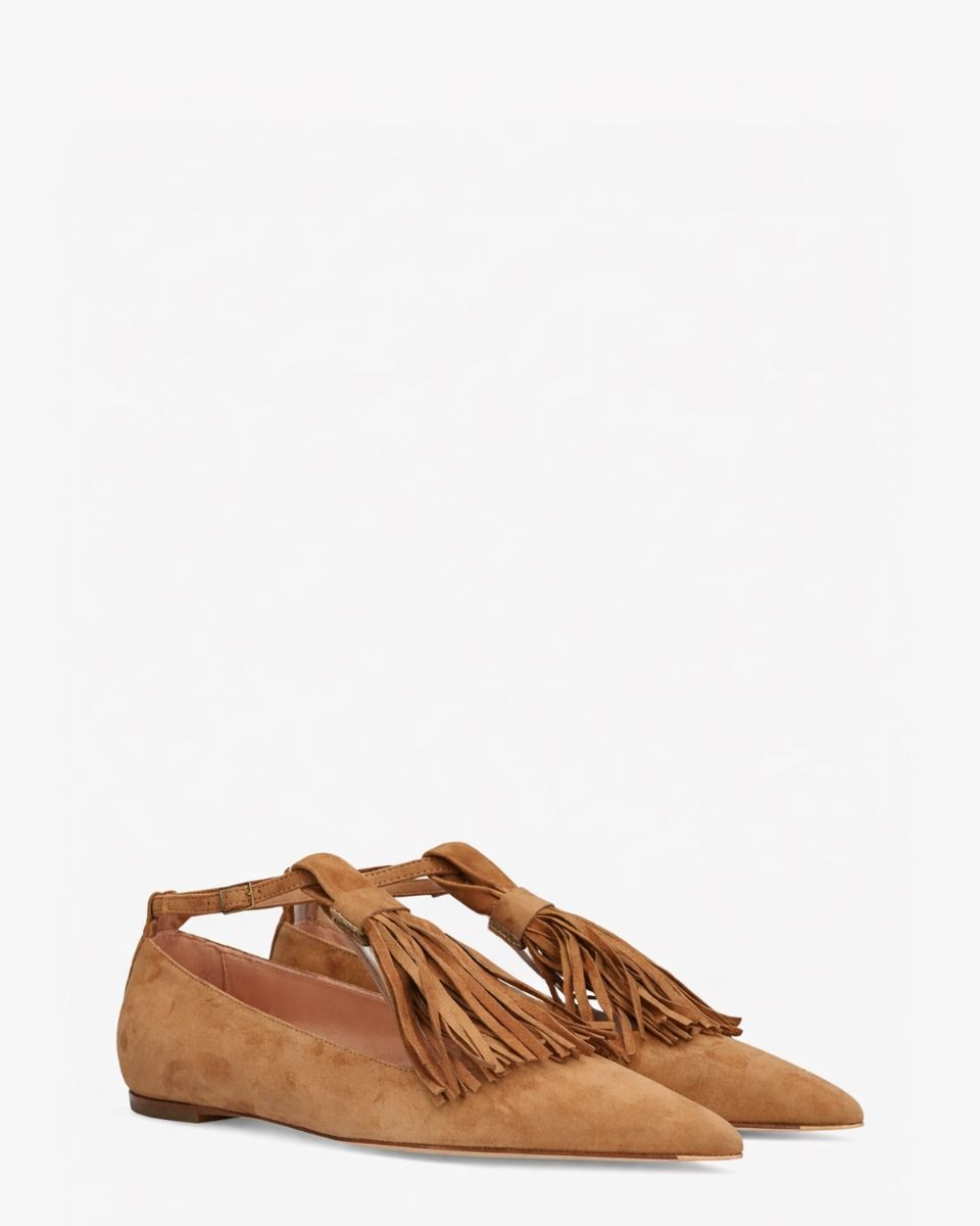 AGL Fergy Big Tassel Cognac Damesballerina's