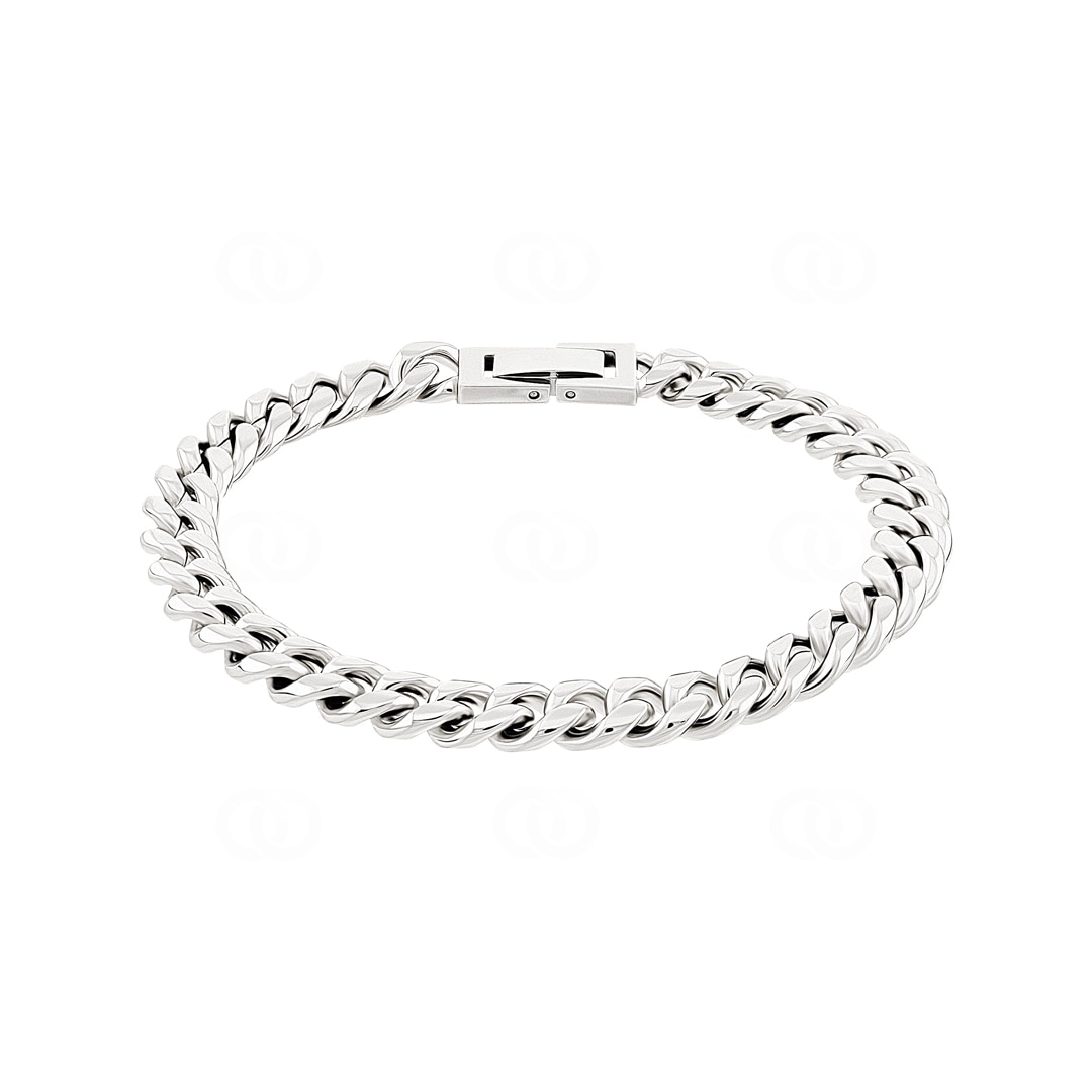 8mm Cuban Link Panzerarmband silbrig