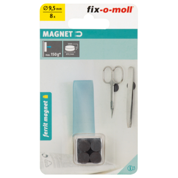 Magneetschijf ferriet zwart 9,5x4mm 8 stuks