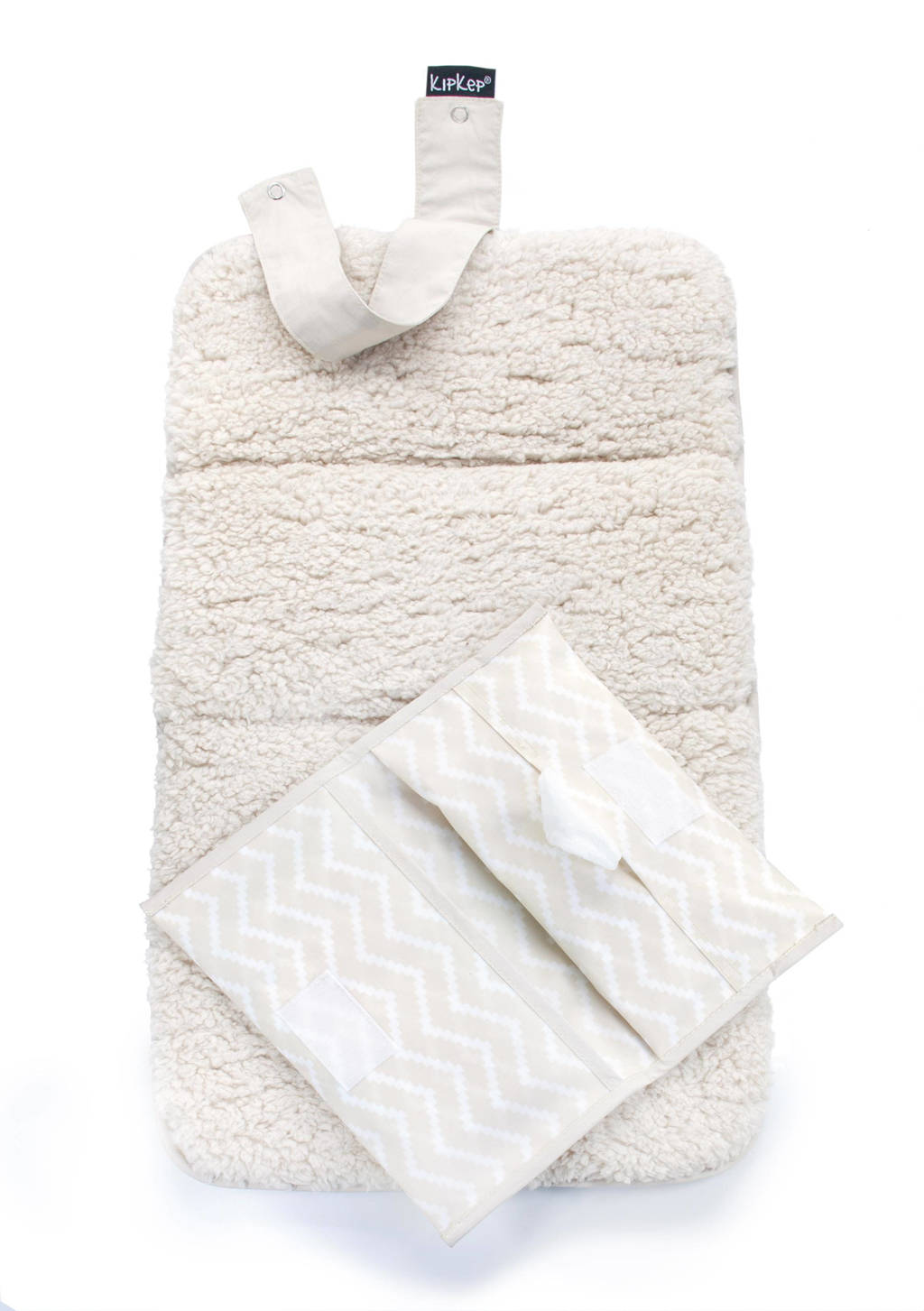 Napper combi: verschoonmatje met teddy + luieretui sandy wig