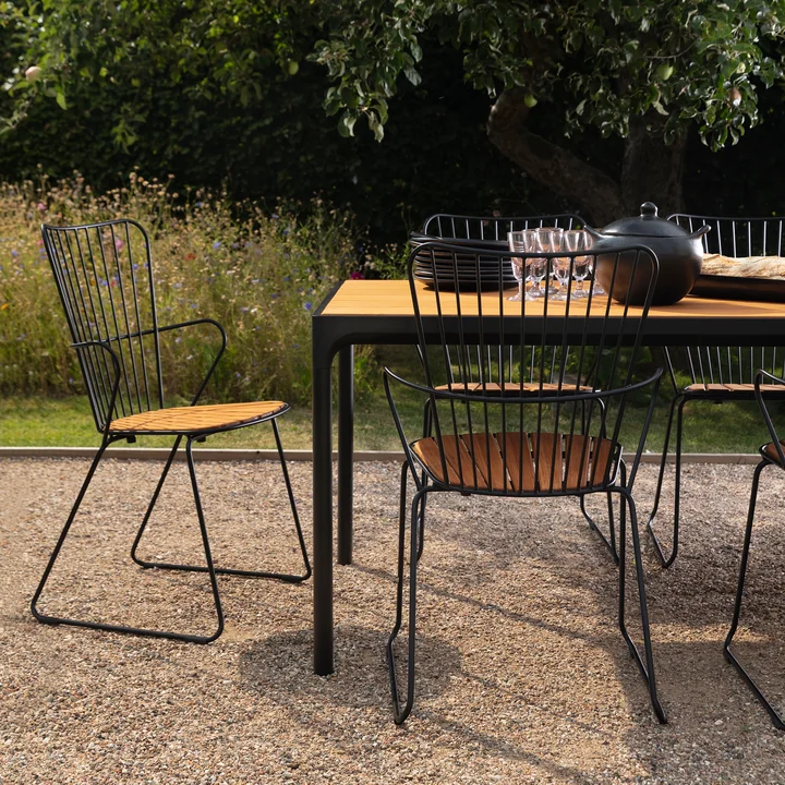 HOUE - FOUR Outdoor Tisch, 270 x 90 cm, Bambus / dunkelgrau