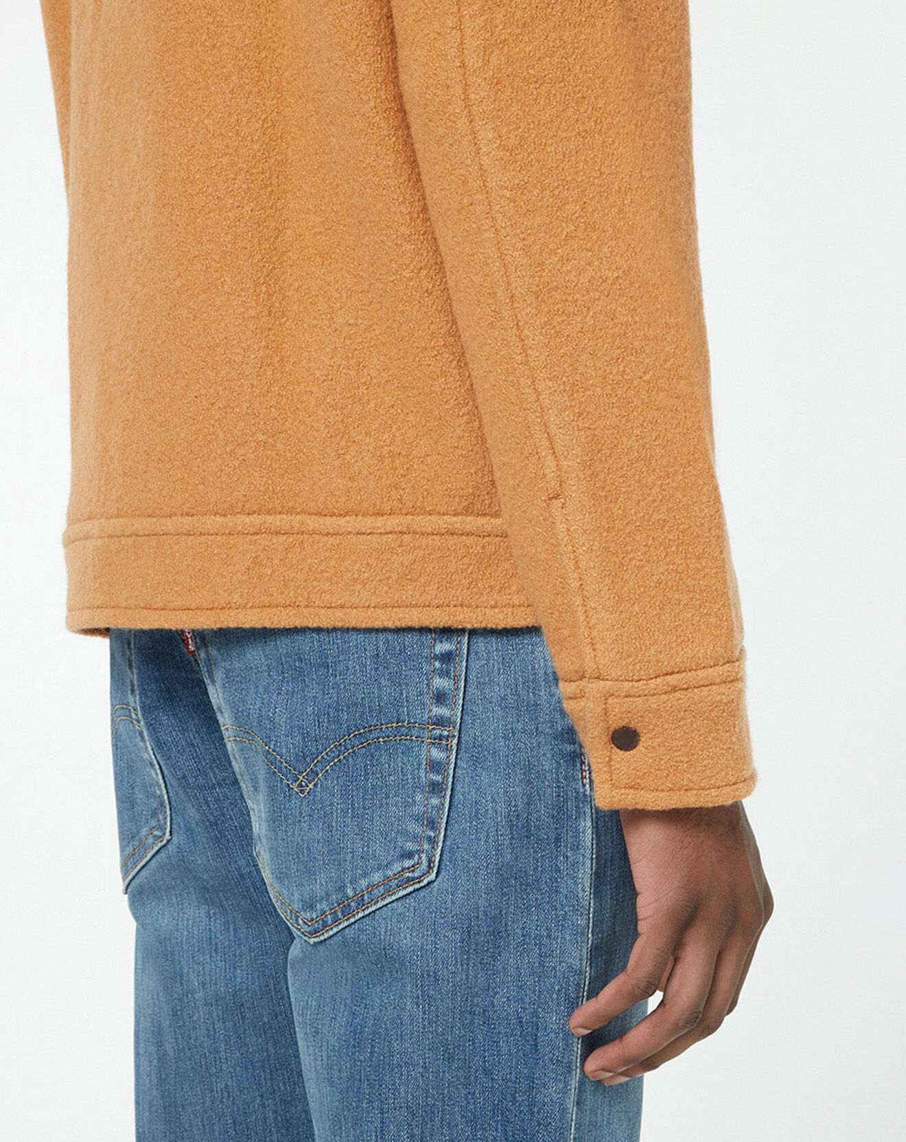 Galeries Lafayette Blouson 100% Laine Tilano Milano tricot camel