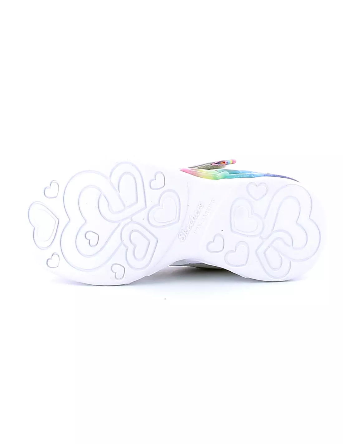 SKECHERS INFINITE HEART LIGHTS - Baskets SILVERMESH/MULTITRIM