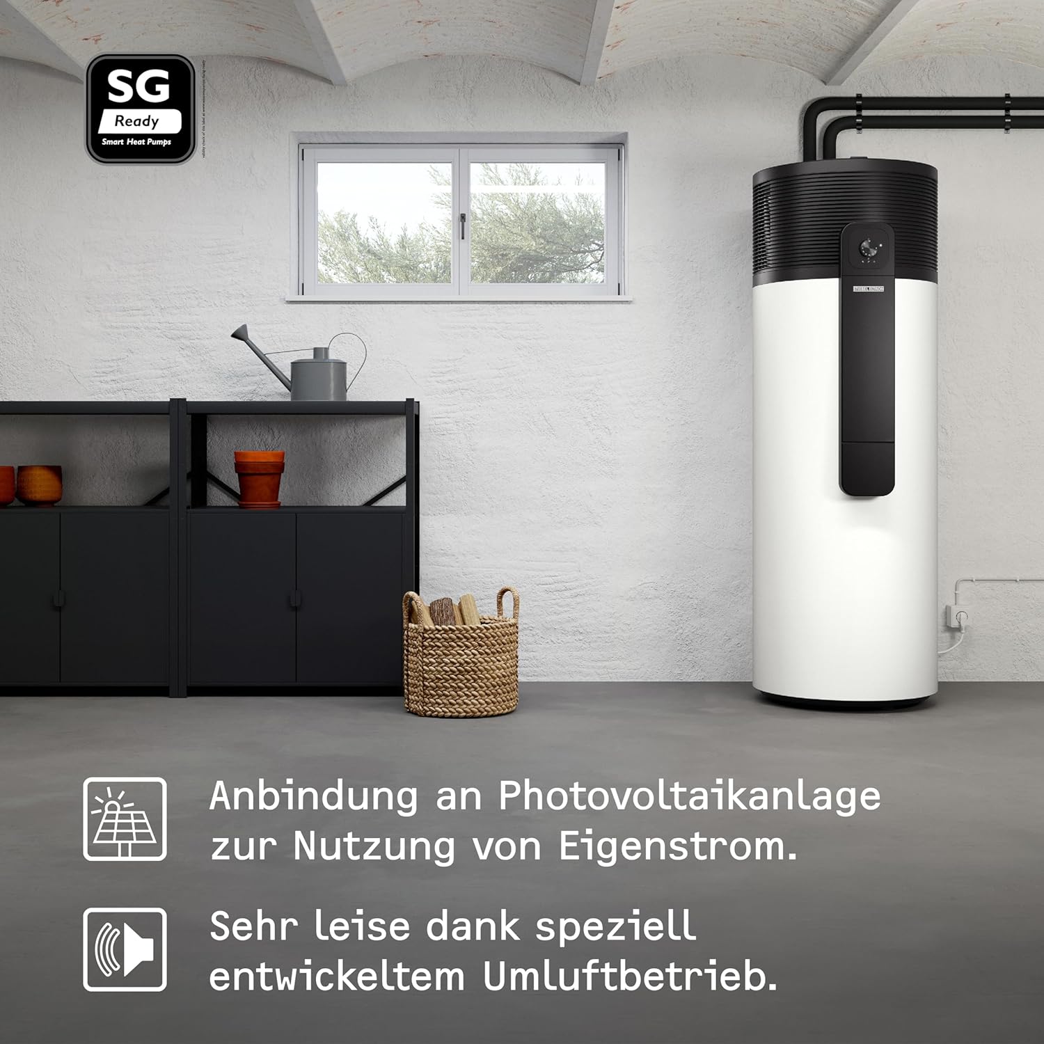 STIEBEL ELTRON Wärmepumpe Warmwasser WWK-I 300 Plus, mit Stecker 230V, 300 Liter, intuitive Bedienung, serienmäßige Schnittstelle für Photovoltaik-Anlagen, Energieklasse A++ (Profil XL), 204481