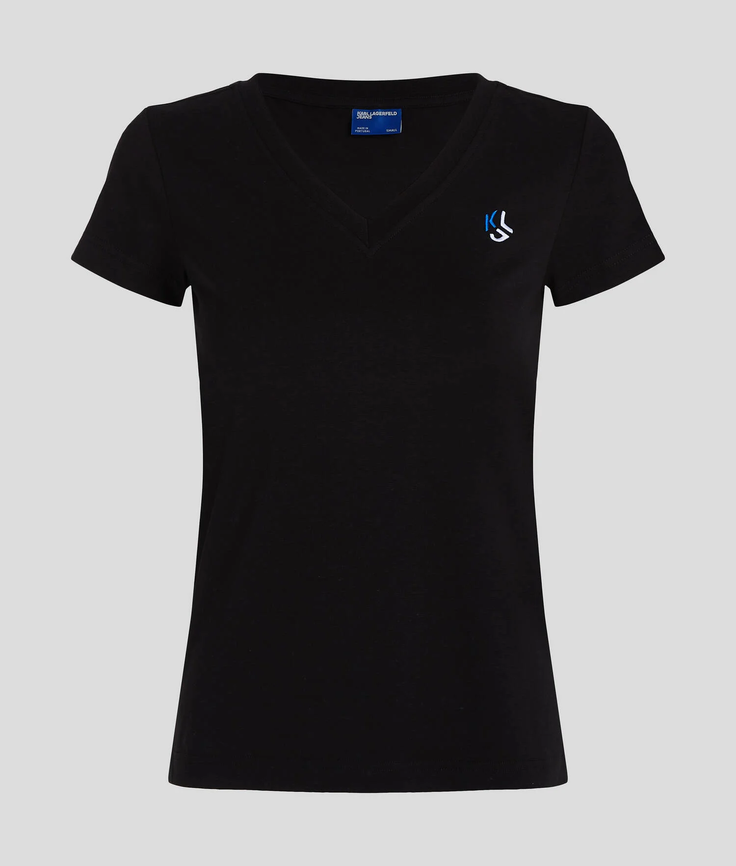 T-SHIRT AJUSTÉ À COL EN V - Noir