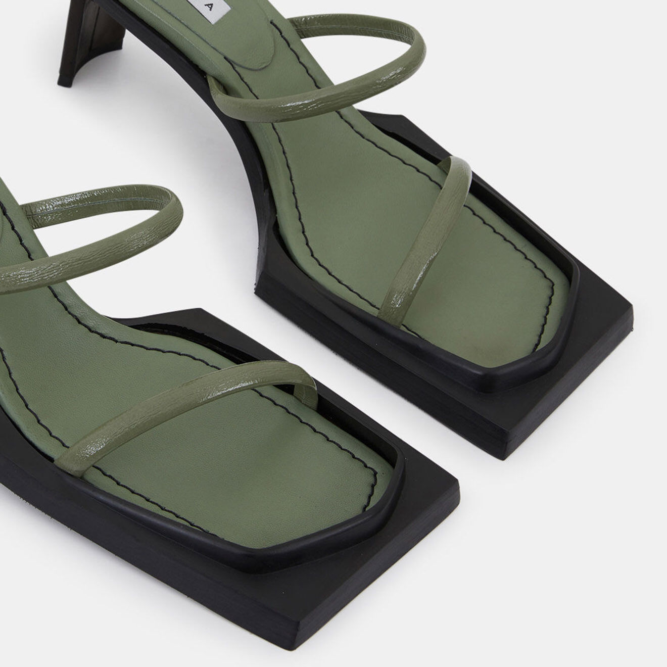 Miista Mules en Cuir verni vertes - Talon 6 cm