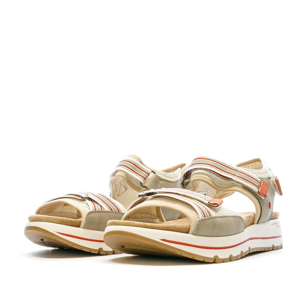 Relife Sandales Beige/Rouge Femme Relife Jalscrow