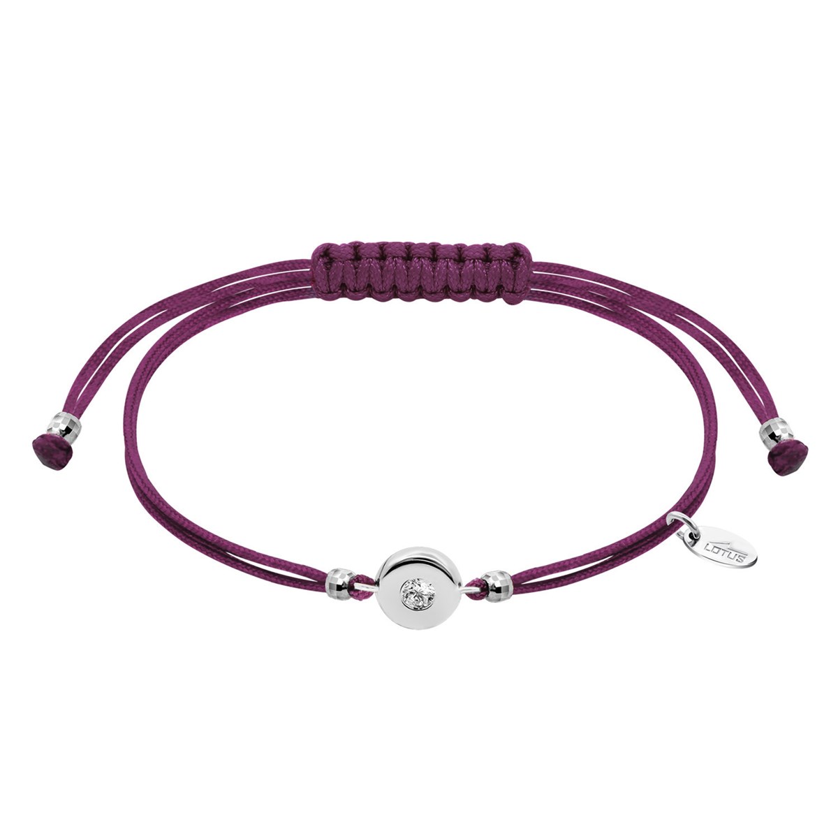 Bracelet Lotus Silver cordon violet oxyde