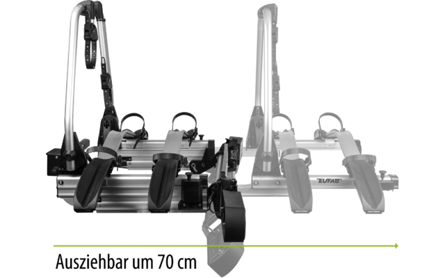 Eufab SD260 Kupplungs-Fahrradträger für Flügeltür Kastenwagen für 2 Fahrräder, E-Bike geeignet