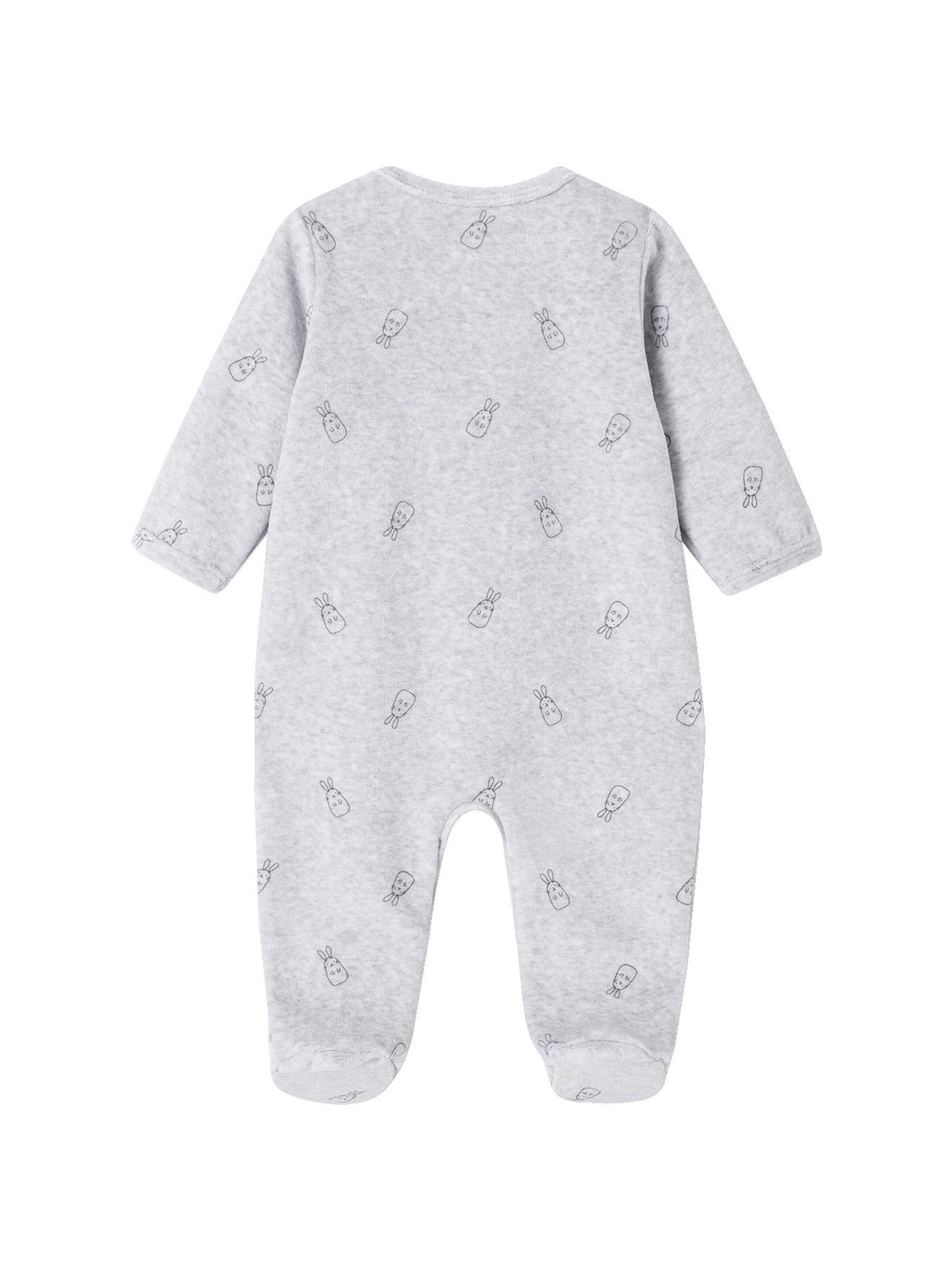 Vertbaudet Baby Samtstrampler grau meliert