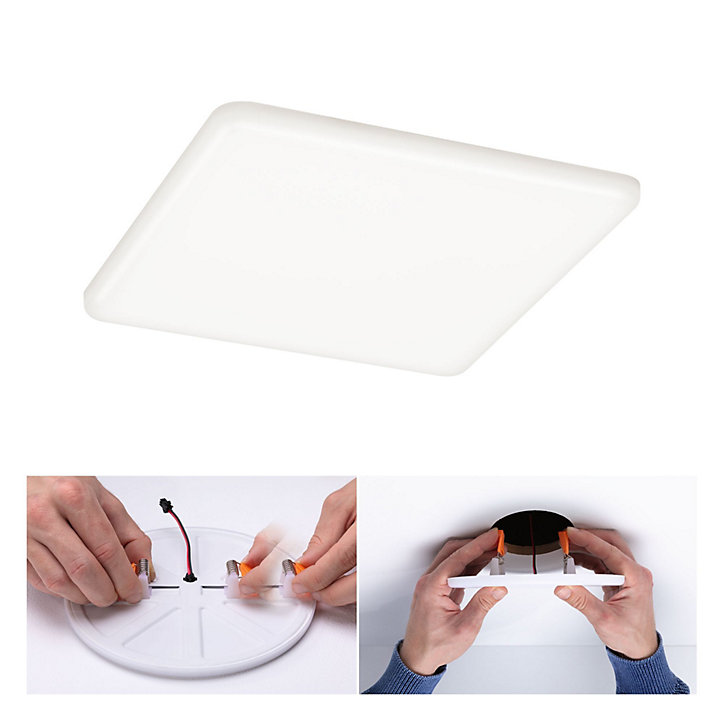 Panneau LED à encastrer Varifit Veluna 1900lm 17,5w IP44 L.18,5 x l.18,5 cm blanc neutre Paulmann transparent
