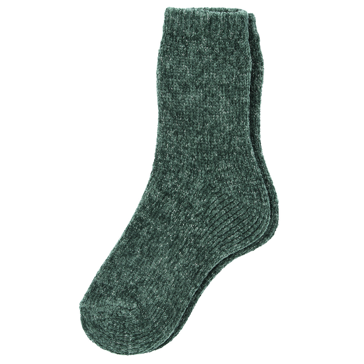 Gina Benotti 1 Paar Damen Socken aus Chenille dunkelgrün