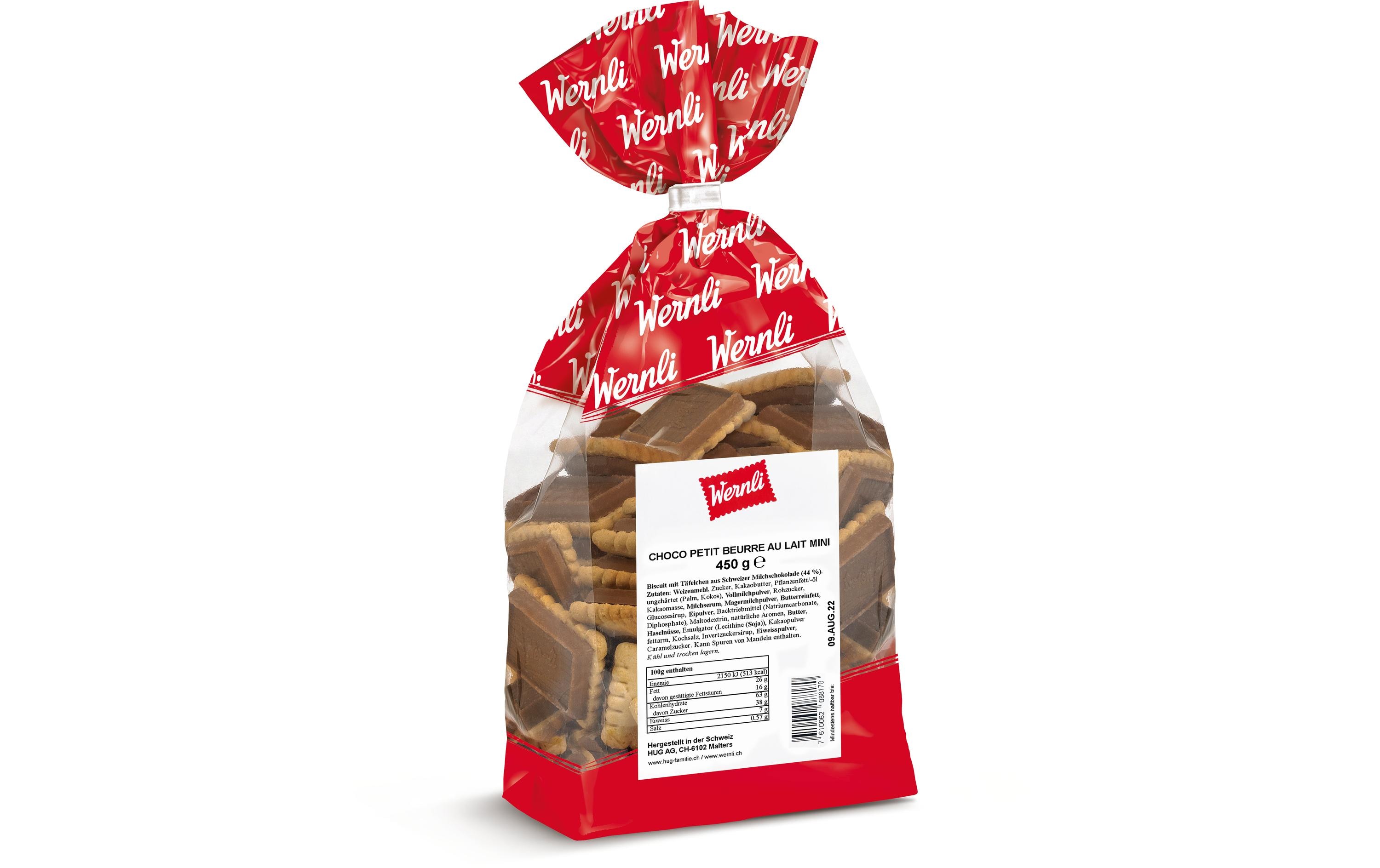 Guetzli Choco Petit Beurre au lait Mini 450 gKnuspriges Biscuit mit Schweizer Milchschokolade