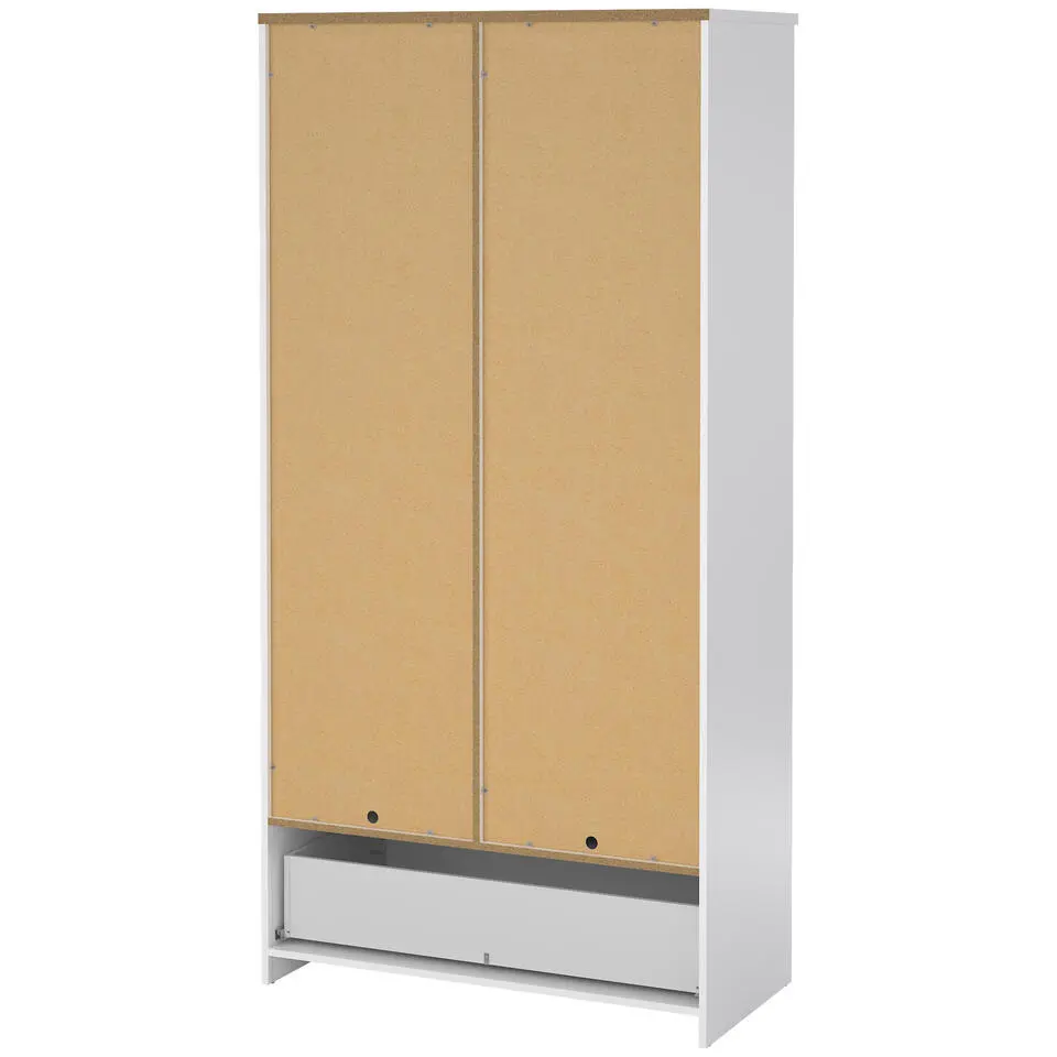 Kledingkast Naia 2-deurs - hoogglans wit - 50x99x201 cm