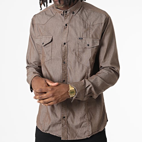 Chemise Manches Longues W-324 Marron Foncé