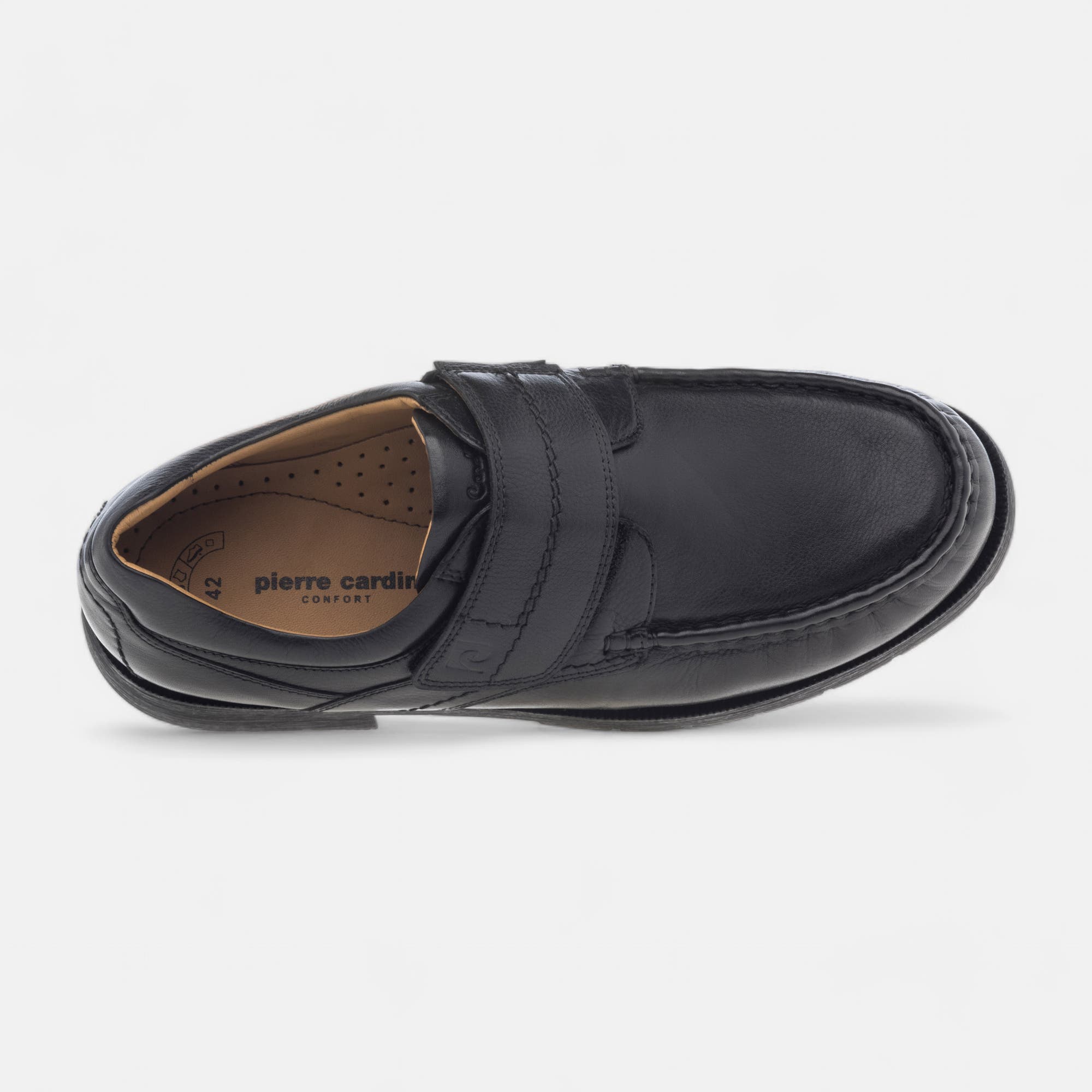 Mocassins pieds sensibles Homme en cuir noir