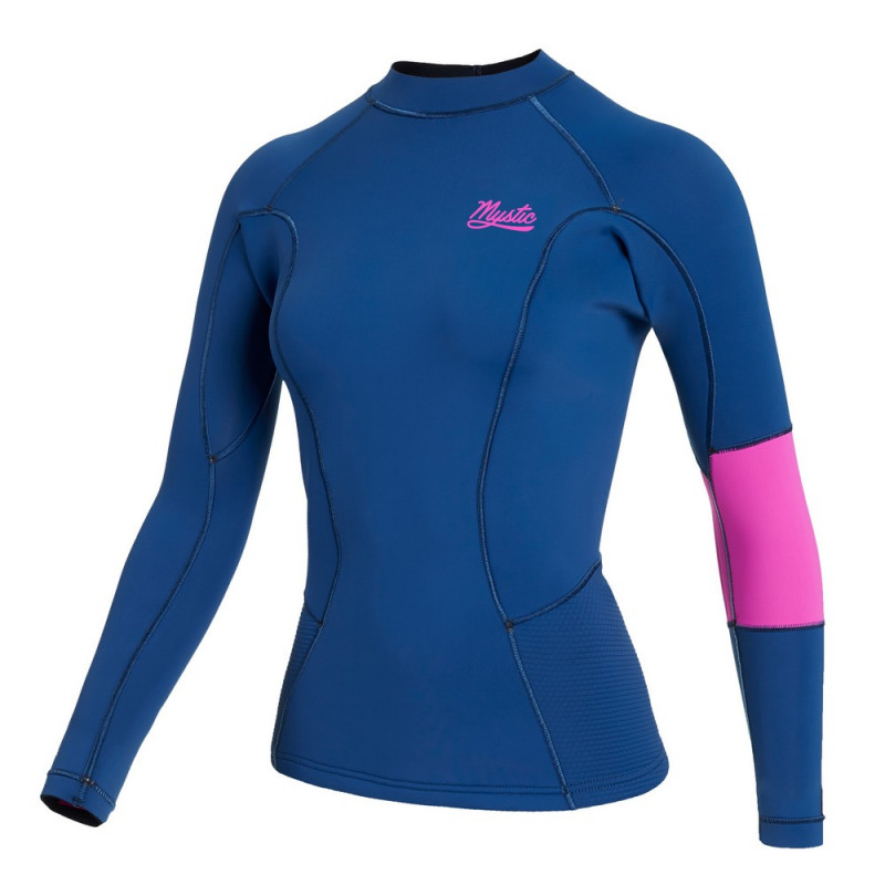 Top néoprène Femme Mystic Lunar 2mm manches longues bleu
