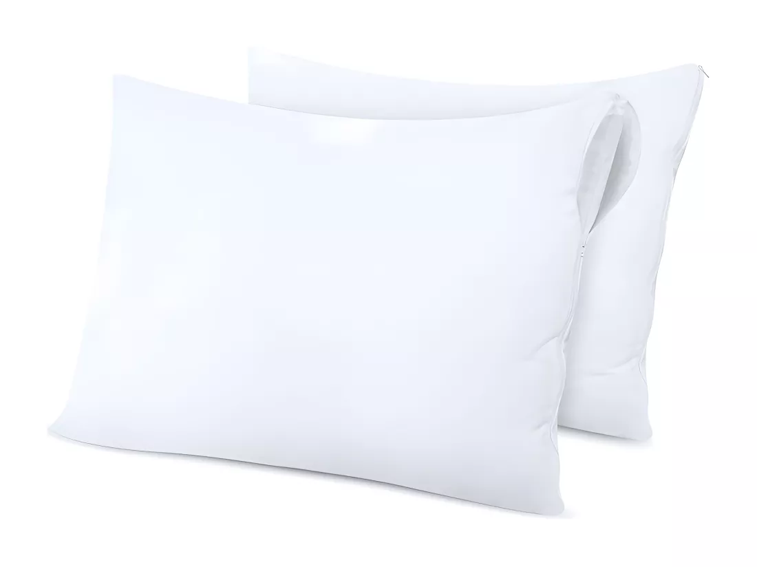 Lot de 2 protège oreiller éponge imperméable anti-acariens 50 x 70 cm