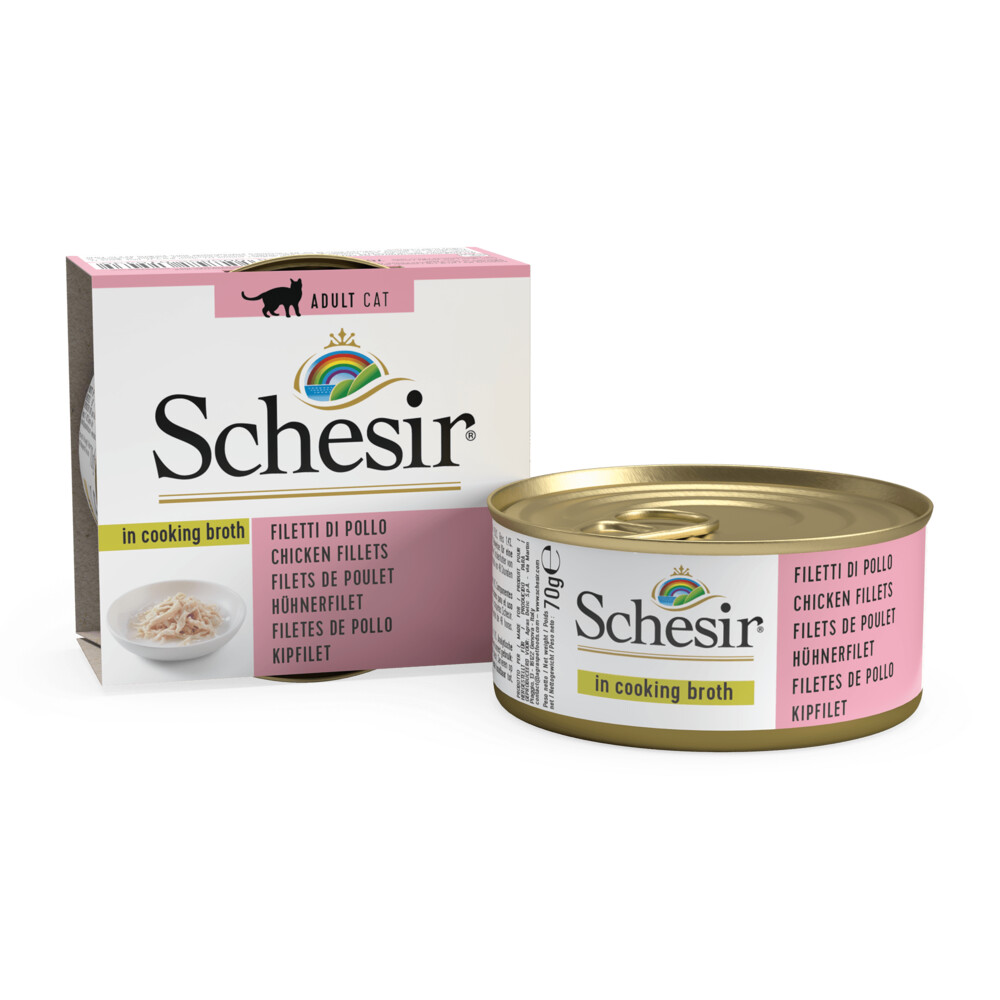 14x Schesir Kattenvoer Kipfilet in Bouillon70 gr