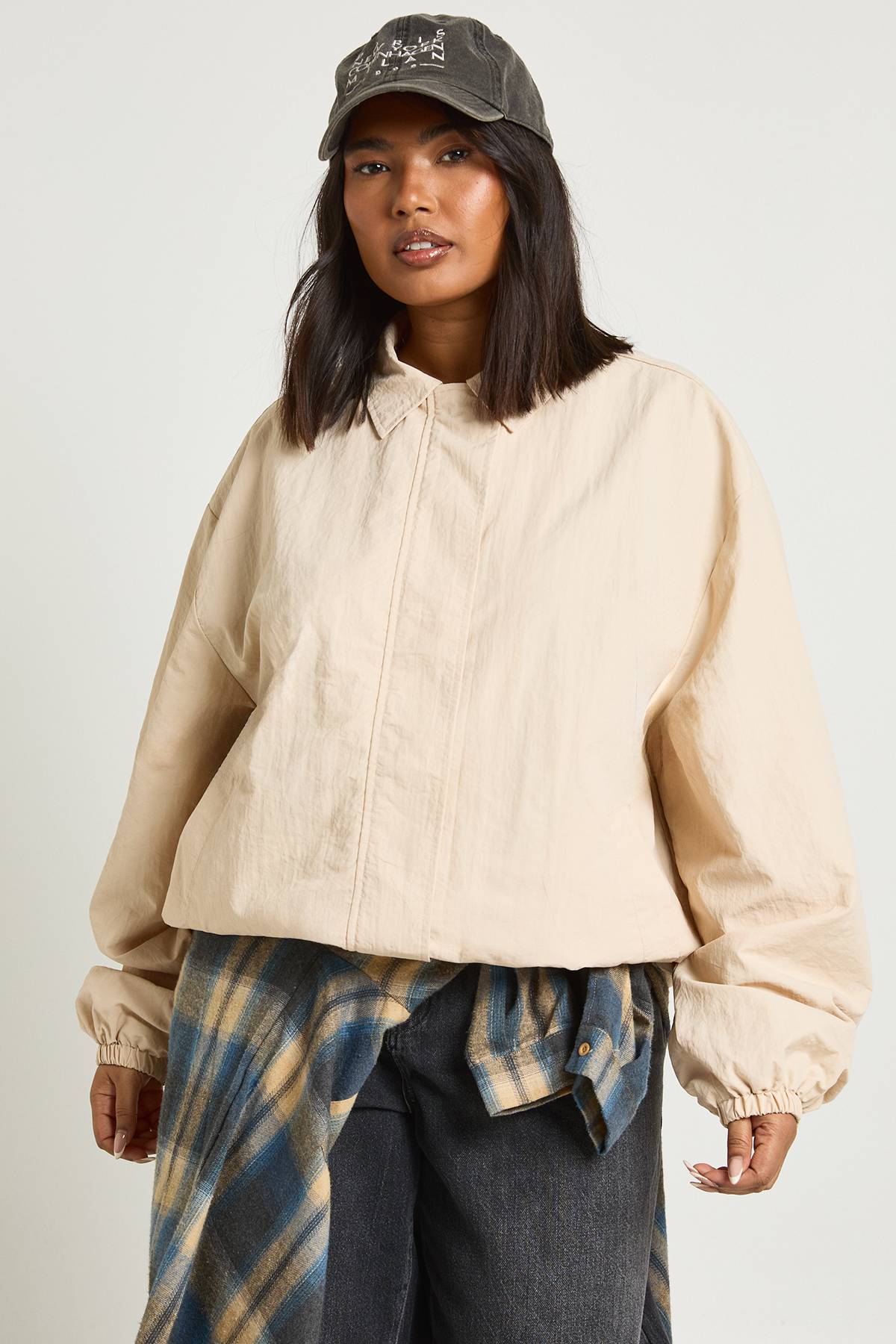 boohoo Veste Bomber Oversize Grande Taille