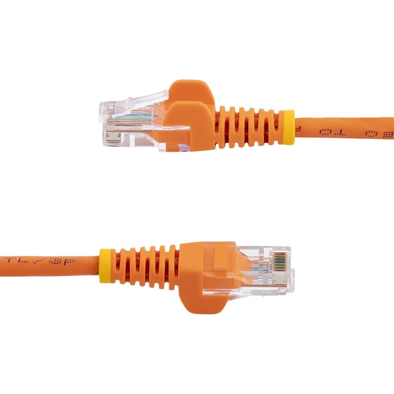 StarTech.com Câble réseau Cat5e UTP sans crochet de 2m - Cordon Ethernet RJ45 anti-accroc - M/M - Orange