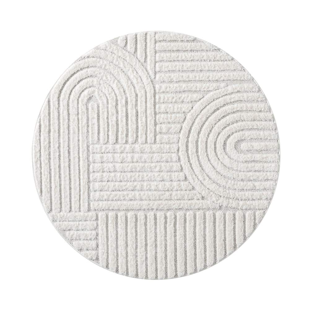 Carpet City Hochflor-Teppich »FOCUS765« rund 20 mm Höhe Boho-Teppich, Hochtief-Muster/ 3D-Effekt, für Wohnzimmer, Schlafzimmer