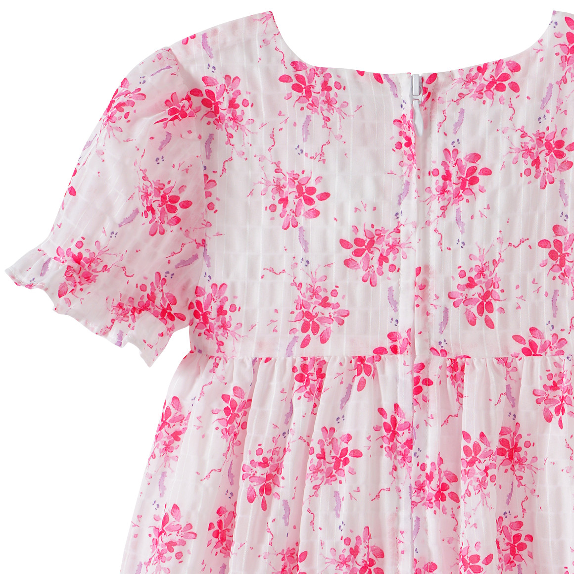 Topolino Festliches Mädchen Kleid mit Blumen-Muster pink / weiss