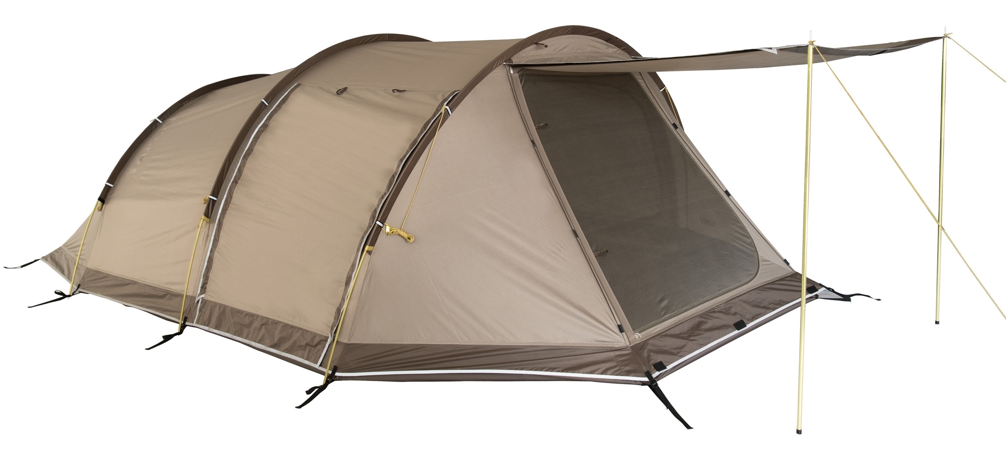 Tambu Durdanta Komfort Trekking Tunnelzelt braun für 4 Personen