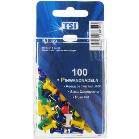 TSI Pinnwandnadeln farbig, 100 Stück