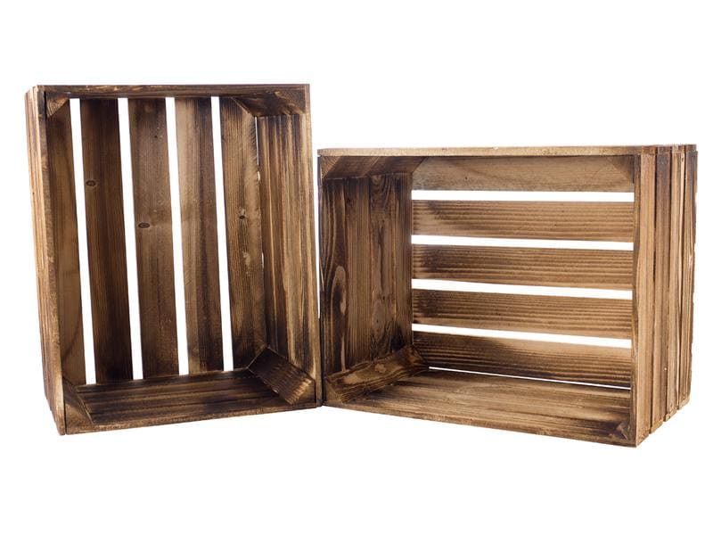 Holz Zollhaus Holzharasse Vintage geflammt 40 x 50 cm Obstharasse Vintage