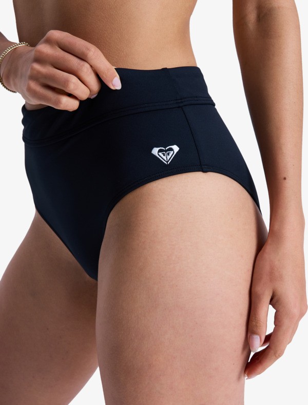 Solid Essentials Hipster Bas de bikini taille haute Noir Femme