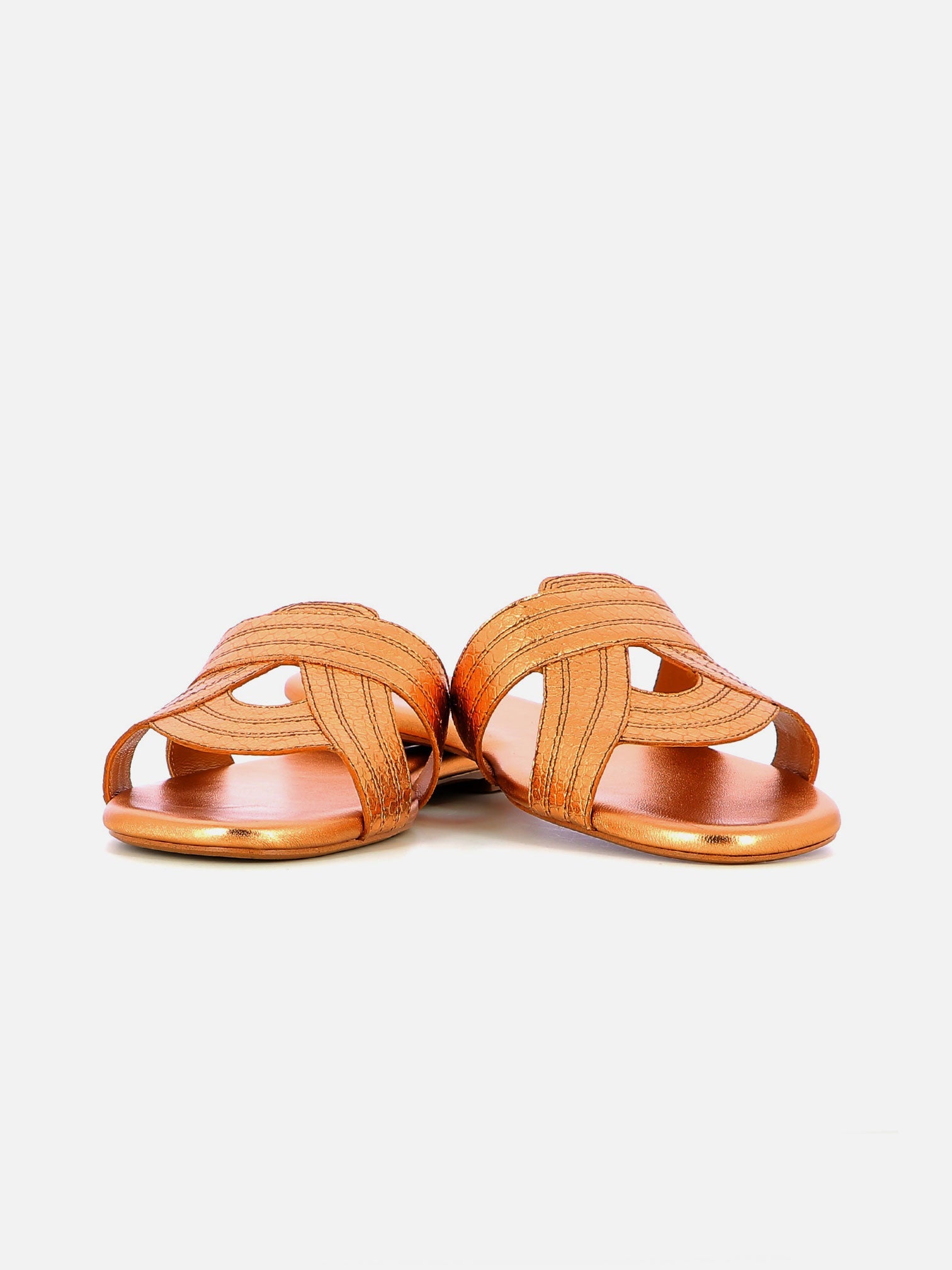 SANDALS - IVORY sandals, snake metallic effect desert