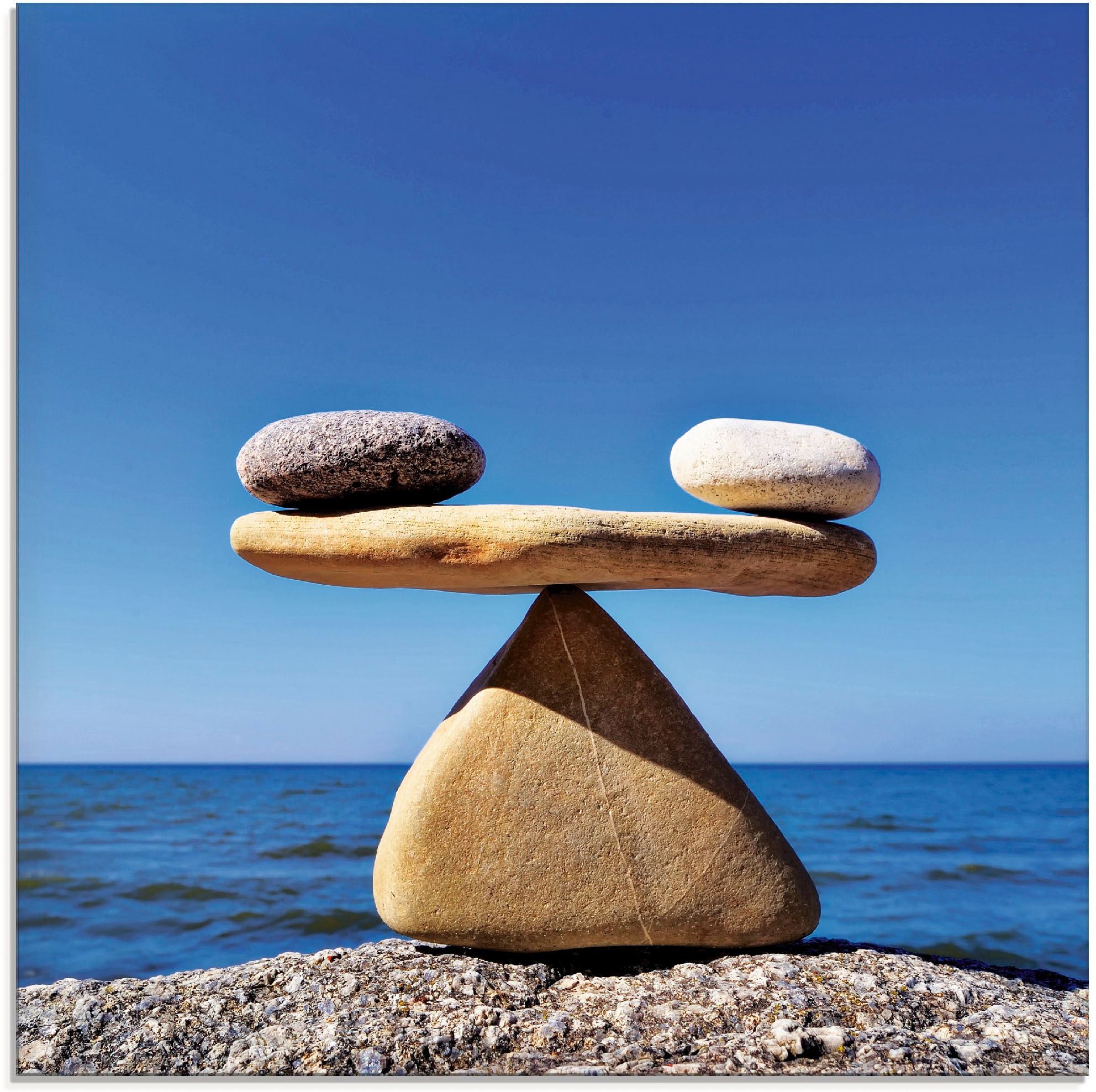 Artland Glasbild »Gleichgewicht - Steine Meer« Zen 1 Stk. tlg. in verschiedenen Grössen