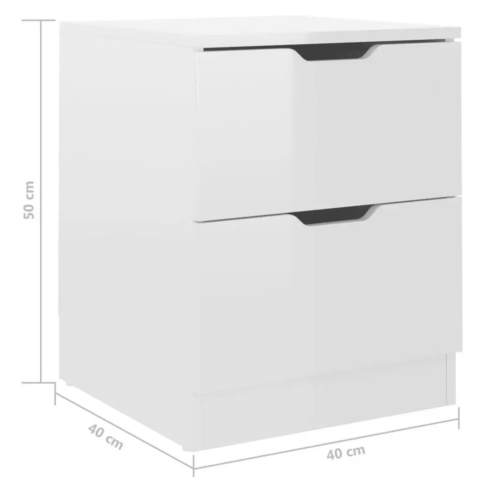 vidaXL - Nachtkastje - Wit - Bewerkt hout - 2 stuks