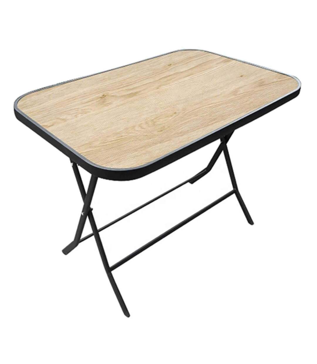 Table de jardin pliable plateau effet bois 6 personnes
