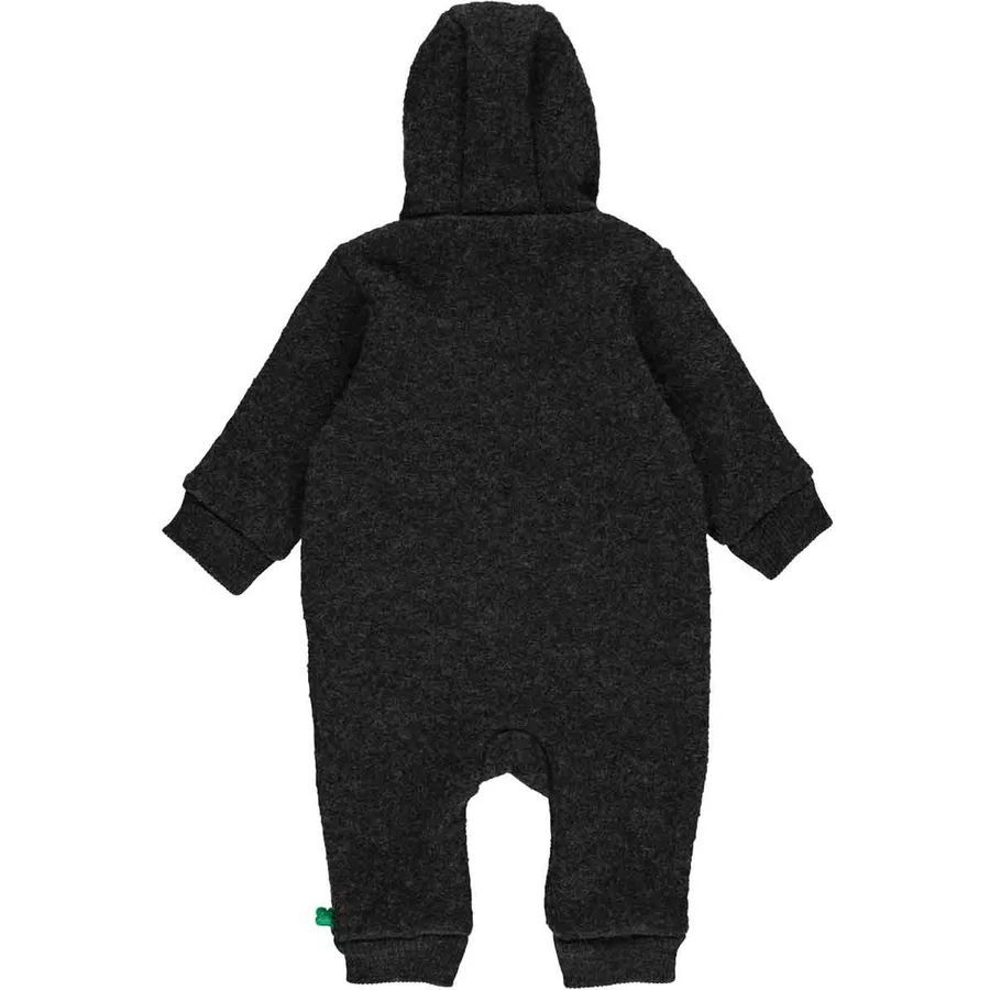 Fred's World Fleeceanzug aus Wollwalk Darkgreymelange
