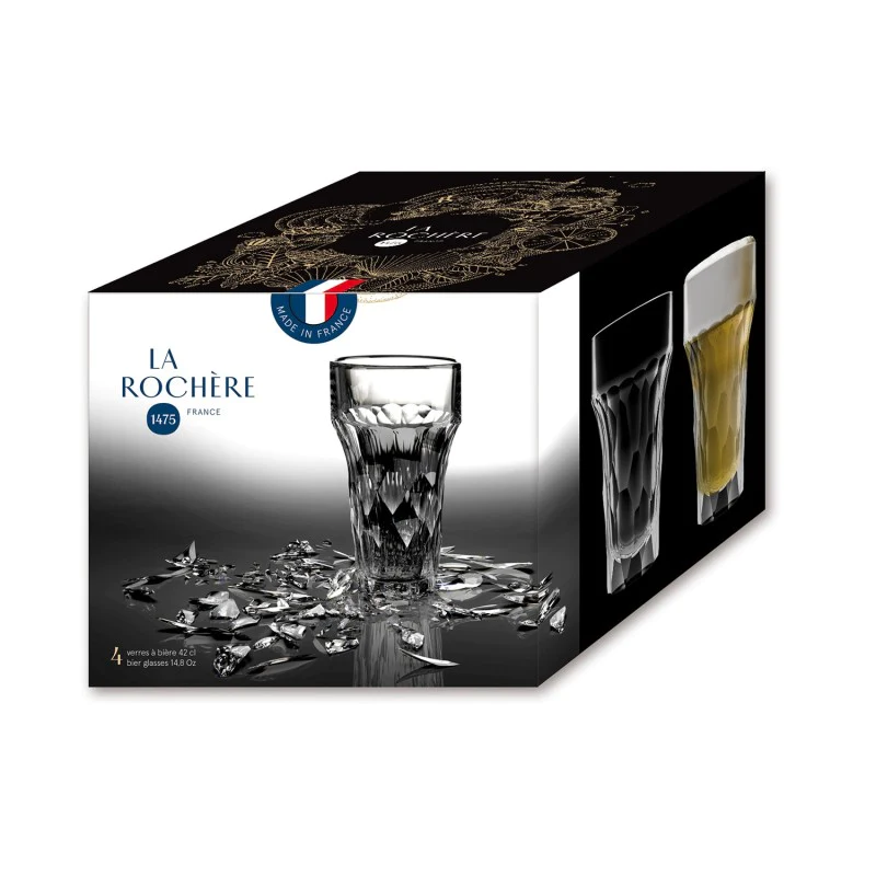 Lot de 4 Chopes, SILEX La Rochère