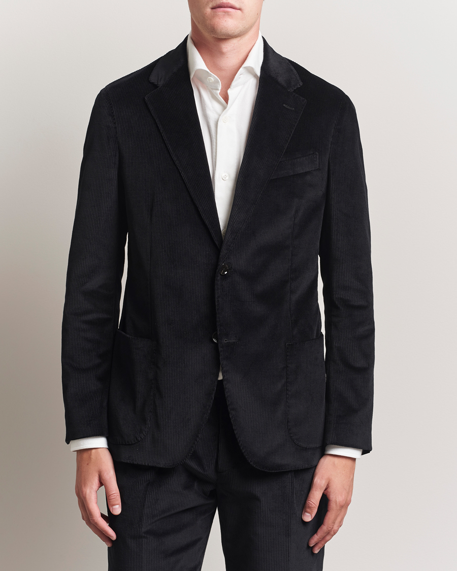 Lardini Cotton Corduroy Blazer Black