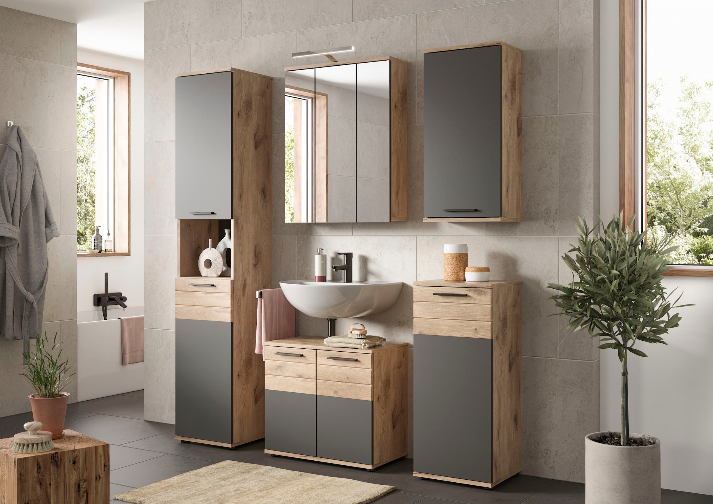 INOSIGN Waschbeckenunterschrank »Riga, Breite 60 cm, 2 Tür, 2 Fächer, mit Siphonausschnitt« Standschrank, Unterschrank, Badmöbel, Badschrank, Schrank, Bad