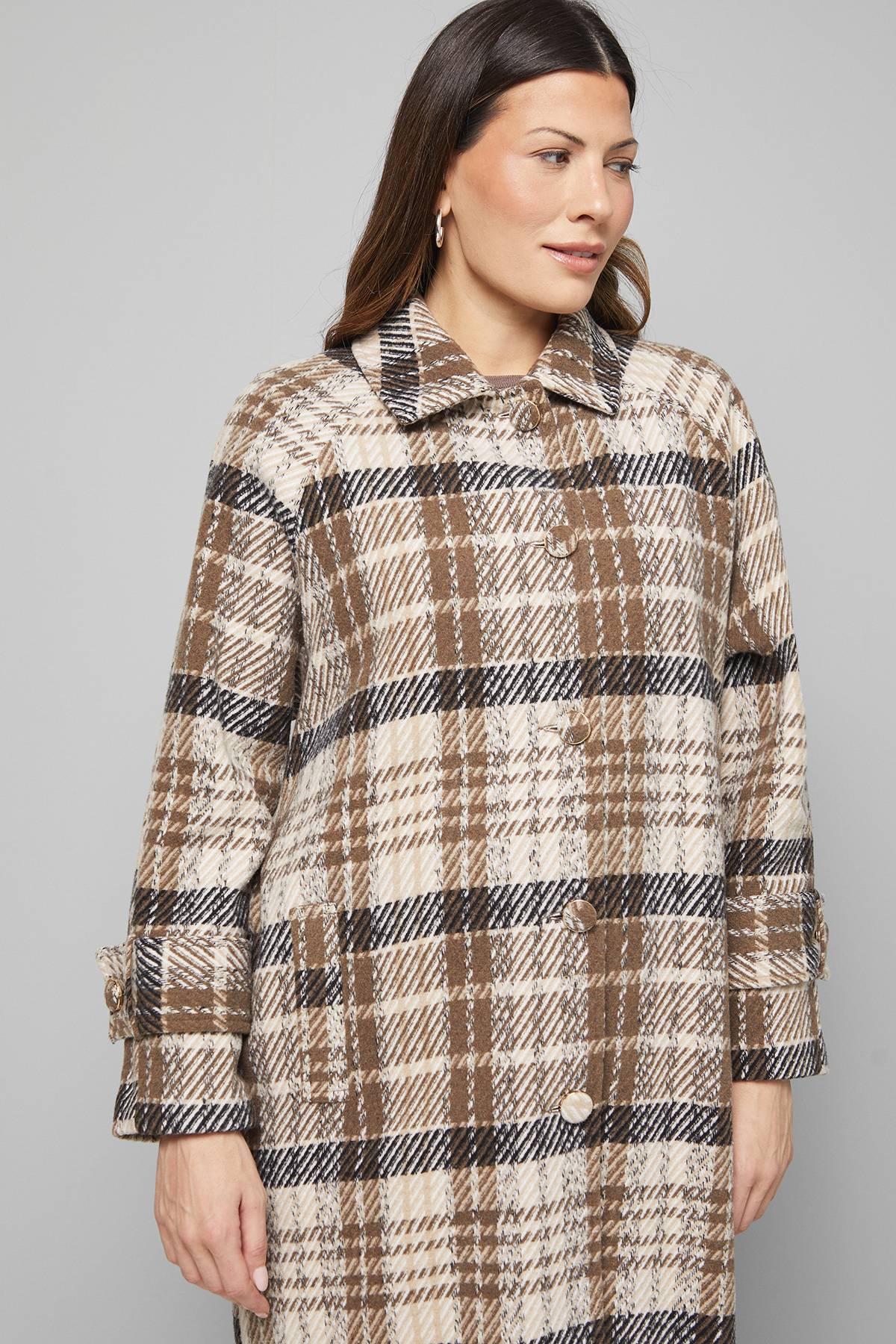 Wallis Manteau à Carreaux Boutonné