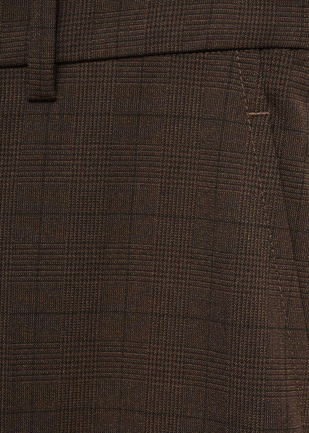 MANGO Straight checked trousers Light beige